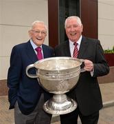 29 May 2012; Former Dublin goalkeeper Paddy Cullen and former Dublin manager Kevin Heffernan in attendance at a Lucozade Sport / ASJI event to celebrate the victory of the Dublin Football team in the National League Final in 1953. The Croke Park Hotel, Jones's Road, Dublin. Picture credit: Ray McManus / SPORTSFILE