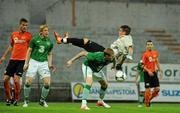 29 May 2012; James McClean, Republic of Ireland, in action against Francesco Gaffino, Tuscan Selection. International Friendly, Tuscan Selection v Republic of Ireland, Stadio Melani, Pistoia, Italy. Picture credit: David Maher / SPORTSFILE
