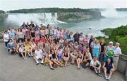 29 May 2012; The touring party, including officials and players of the 2010 and 2011 TG4/O'Neills Ladies Football All Star teams on a visit to the Niagara Falls on the final day of the tour. 2012 TG4/O'Neills Ladies All-Star Tour, Niagara, Canada. Picture credit: Brendan Moran / SPORTSFILE