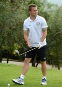 30 May 2012; Republic of Ireland's Simon Cox prepares to tee off from the 1st hole during a round of golf with members of the Republic of Ireland squad. Republic of Ireland EURO2012 Training Camp, Montecatini Golf Club, Montecatini, Italy. Picture credit: David Maher / SPORTSFILE