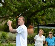 30 May 2012; Republic of Ireland's Aiden McGeady tees off from the 1st hole during a round of golf with members of the Republic of Ireland squad. Republic of Ireland EURO2012 Training Camp, Montecatini Golf Club, Montecatini, Italy. Picture credit: David Maher / SPORTSFILE