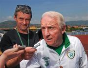 31 May 2012; Republic of Ireland manager Giovanni Trapattoni during a EURO2012 mixed zone ahead of their Friendly International against Hungary on Monday. Republic of Ireland EURO2012 Mixed Zone, Borgo A Buggiano, Montecatini, Italy. Picture credit: David Maher / SPORTSFILE