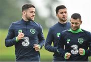 29 August 2017; Robbie Brady, left, and Wes Hoolahan of Republic of Ireland during squad training at the FAI NTC in Abbotstown, Dublin. Photo by David Maher/Sportsfile