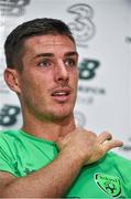 29 August 2017; Ciaran Clark of the Republic of Ireland during a press conference at the FAI NTC in Abbotstown, Dublin. Photo by David Maher/Sportsfile
