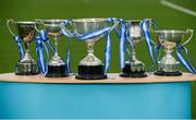 29 August 2017; A genreal view of the Bank of Ireland Post Primary Competition trophies at FAI Headquarters in Abbotstown, Co Dublin. Photo by Cody Glenn/Sportsfile