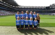 27 August 2017; The Dublin team, back row, left to right, Molly Keating of Yellow Furze NS, Co Meath, Aoife Lucey of Clondrohid NS, Co Cork, Geri-Mae-Murphy Mara of St. Patrick's NS, Co Carlow, Alison Corrigan of Ballyforan NS, Co Roscommon, Wiktoria Gorczyca of Queen of the Universe, Co Carlow, Referee Hannah Morris of Dernakesh NS, Co Cavan, front row, left to right, Meabh Fee of St. Oliver Plunkett NS Co Louth, Tara Brady of Rush NS, Co Dublin, Orlaith Craven of Ardnagrath NS, Co Westmeath, Scarlett O'Connor of St. Colamban's PS, Co Fermanagh, Maggie Donaghy of Loreto PS, Co Dublin, ahead of the GAA Football All-Ireland Senior Championship Semi-Final match between Dublin and Tyrone at Croke Park in Dublin. Photo by Daire Brennan/Sportsfile