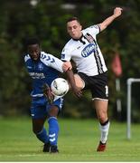 26 August 2017; Dylan Connolly of Dundalk in action against Blair Mandiangu of Crumlin United  during the Irish Daily Mail FAI Cup Second Round match between Crumlin United and Dundalk at Iveagh Grounds in Drimnagh, Dublin. Photo by Cody Glenn/Sportsfile