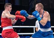 29 August 2017; Joe Ward, left, of Ireland in action against Mikhail Dauhaliavets of Belarus during their quarter final light heavyweight bout at the AIBA World Boxing Championships in Hamburg, Germany. Photo by AIBA via Sportsfile