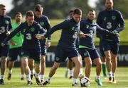 30 August 2017; Jonathan Hayes, left, Robbie Brady, centre, and Wes Hoolahan of Republic of Ireland during squad training at the FAI NTC in Abbotstown, Dublin. Photo by Seb Daly/Sportsfile