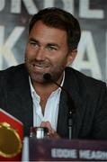 30 August 2017; Promoter Eddie Hearn during a press conference ahead of the World Bantamweight Unification title fight at the Europa Hotel in Belfast. Photo by Oliver McVeigh/Sportsfile