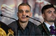 30 August 2017; Trainer Mike Jackson during a press conference ahead of the World Bantamweight Unification title fight at the Europa Hotel in Belfast. Photo by Oliver McVeigh/Sportsfile