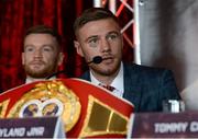 30 August 2017; Paul Hyland Junior, boxing on the undercard, during a press conference for the Ryan Burnett v Zhanat Zhakiyanov world bantamweight unification title fight, at the Europa Hotel in Belfast. Photo by Oliver McVeigh/Sportsfile