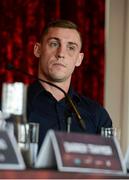 30 August 2017; Jay Byrne, boxing on the undercard, during a press conference for the Ryan Burnett v Zhanat Zhakiyanov world bantamweight unification title fight, at the Europa Hotel in Belfast. Photo by Oliver McVeigh/Sportsfile