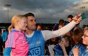 30 August 2017; Dublin footballer Bernard Brogan takes a picture with Áine Sheeran during a meet and greet with supporters at Parnell Park in Dublin. Photo by Piaras Ó Mídheach/Sportsfile