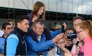 30 August 2017; Dublin footballer Paddy Andrews with James and Emily Freeman, from St Finian's GAA, during a meet and greet with supporters at Parnell Park in Dublin. Photo by Piaras Ó Mídheach/Sportsfile