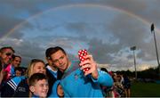 30 August 2017; Dublin footballer Dean Rock takes a picture with supporters during a meet and greet with supporters at Parnell Park in Dublin. Photo by Piaras Ó Mídheach/Sportsfile