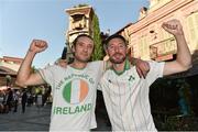 31 August 2017; Republic of Ireland supporters Conor Hickey, left, with his brother Paul, from Sandyford, Co Dublin, ahead of the FIFA World Cup Qualifier Group D match between Georgia and Republic of Ireland on Saturday in Tbilisi. Photo by David Maher/Sportsfile