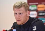 1 September 2017; James McClean of the Republic of Ireland during a press conference at Boris Paichadze Dinamo Arena in Tbilisi, Georgia. Photo by David Maher/Sportsfile