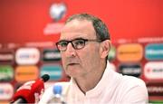 1 September 2017; Republic of Ireland manager Martin O'Neill during a press conference at Boris Paichadze Dinamo Arena in Tbilisi, Georgia. Photo by David Maher/Sportsfile