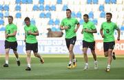 1 September 2017; Republic of Ireland players, from left, Daryl Horgan, Jonathan Hayes, Kevin Long, Aiden McGeady and Shane Long during squad training at Boris Paichadze Dinamo Arena in Tbilisi, Georgia. Photo by David Maher/Sportsfile