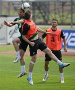 31 May 2012; Republic of Ireland's Kevin Doyle, left, in action against Stephen Ward during EURO2012 squad training ahead of their Friendly International against Hungary on Monday. Republic of Ireland EURO2012 Squad Training, Borgo A Buggiano, Montecatini, Italy. Picture credit: David Maher / SPORTSFILE