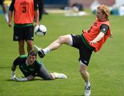 31 May 2012; Republic of Ireland's Paul McShane in action with Keiren Westwood during EURO2012 squad training ahead of their Friendly International against Hungary on Monday. Republic of Ireland EURO2012 Squad Training, Borgo A Buggiano, Montecatini, Italy. Picture credit: David Maher / SPORTSFILE