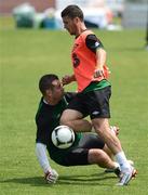 31 May 2012; Republic of Ireland's Shane Long, right, in action against Shay Given during EURO2012 squad training ahead of their Friendly International against Hungary on Monday. Republic of Ireland EURO2012 Squad Training, Borgo A Buggiano, Montecatini, Italy. Picture credit: David Maher / SPORTSFILE