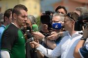31 May 2012; Republic of Ireland goalkeeper Shay Given during a EURO2012 mixed zone ahead of their Friendly International against Hungary on Monday. Republic of Ireland EURO2012 Mixed Zone, Borgo A Buggiano, Montecatini, Italy. Picture credit: David Maher / SPORTSFILE