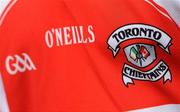 26 May 2012; A general view of a Toronto Chieftains GAA jersey. 2012 TG4/O'Neills Ladies All-Star Tour Exhibition Game, 2010 All Stars v 2011 All Stars, Centennial Park, Toronto, Canada. Picture credit: Brendan Moran / SPORTSFILE