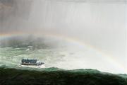 29 May 2012; The 'Maid of the Mist' passenger boat brings people close to the Niagara Falls on the final day of the tour. 2012 TG4/O'Neills Ladies All-Star Tour, Niaraga, Canada. Picture credit: Brendan Moran / SPORTSFILE