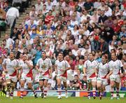 19 May 2012; Ulster players watch a Jonathan Sexton conversion. Heineken Cup Final, Leinster v Ulster, Twickenham Stadium, Twickenham, England. Picture credit: Stephen McCarthy / SPORTSFILE