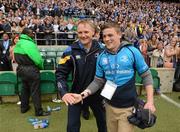 19 May 2012; Leinster head coach Joe Schmidt and his son Tim following his side's victory. Heineken Cup Final, Leinster v Ulster, Twickenham Stadium, Twickenham, England. Picture credit: Stephen McCarthy / SPORTSFILE