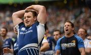 19 May 2012; Cian Healy, Leinster, watches on during the closing stages of the game. Heineken Cup Final, Leinster v Ulster, Twickenham Stadium, Twickenham, England. Picture credit: Stephen McCarthy / SPORTSFILE