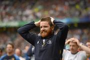 19 May 2012; Leinster Rugby Operations Manager Ronan O'Donnell watches on during the closing stages of the game. Heineken Cup Final, Leinster v Ulster, Twickenham Stadium, Twickenham, England. Picture credit: Stephen McCarthy / SPORTSFILE