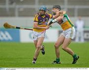 2 June 2012; Gareth Sinnott, Wexford, in action against Rory Hanniffy, Offaly. Leinster GAA Hurling Senior Championship Quarter-Final, Offaly v Wexford, O'Connor Park, Tullamore, Co. Offaly. Picture credit: Stephen McCarthy / SPORTSFILE