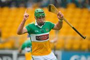 2 June 2012; Joe Bergin, Offaly, celebrates after scoring his side's second goal. Leinster GAA Hurling Senior Championship Quarter-Final, Offaly v Wexford, O'Connor Park, Tullamore, Co. Offaly. Picture credit: Stephen McCarthy / SPORTSFILE