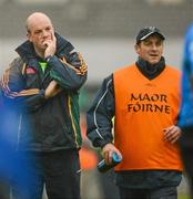 2 June 2012; Offaly manager Ollie Baker, left, and Wexford manager Liam Dunne during the game. Leinster GAA Hurling Senior Championship Quarter-Final, Offaly v Wexford, O'Connor Park, Tullamore, Co. Offaly. Picture credit: Stephen McCarthy / SPORTSFILE