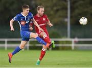 1 September 2017; David O'Leary of Shelbourne FC in action against John Martin of Waterford FC during the SSE Airtricity League First Division match between Waterford FC and Shelbourne FC at Regional Sports Centre in Waterford. Photo by Matt Browne/Sportsfile