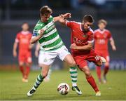 1 September 2017; Ronan Finn of Shamrock Rovers in action against Gearóid Morrissey of Cork City during the SSE Airtricity League Premier Division match between Shamrock Rovers and Cork City at Tallaght Stadium in Tallaght, Dublin. Photo by Stephen McCarthy/Sportsfile