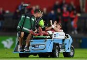 1 September 2017; Dan Goggin of Munster is stretchered off the field during the Guinness PRO14 Round 1 match between Munster and Benetton at Irish Independent Park in Cork. Photo by Eóin Noonan/Sportsfile