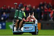 1 September 2017; Dan Goggin of Munster is stretchered off the field during the Guinness PRO14 Round 1 match between Munster and Benetton at Irish Independent Park in Cork. Photo by Eóin Noonan/Sportsfile