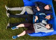 2 September 2017; Mícheál Mac Cíonna, from top, Ruairí Crawley, and Mark McNally, from Monaghan Town, pictured watching the film &quot;Police Academy&quot; at Electric Ireland's Throwback Stage at Electric Picnic, during some 90s nostalgia fun. Electric Ireland, the official energy partner of Electric Picnic, will screen some rad old school movies with family friendly activities and the best poptastic throwback tunes throughout the weekend. Check out festival highlights at facebook.com/ElectricIreland #ThrowbackStage. Photo by Cody Glenn/Sportsfile