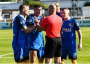 2 September 2017; Bray players appeal to Referee Arnold Hunter after the linesman over-ruled his decision to award a penalty during the Irn Bru Scottish Challenge Cup match between Elgin City and Bray Wanderers at Borough Briggs in Elgin, Scotland. Photo by Craig Williamson/Sportsfile