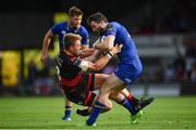 2 September 2017; Barry Daly of Leinster is tackled by Tyler Morgan of Dragons during the Guinness PRO14 Round 1 match between Dragons and Leinster at Rodney Parade in Newport, Wales. Photo by Ramsey Cardy/Sportsfile