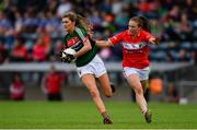 2 September 2017; Grace Kelly of Mayo in action against Aishling Hutchings of Cork during the TG4 Ladies Football All-Ireland Senior Championship Semi-Final match between Cork and Mayo at Kingspan Breffni in Cavan. Photo by Sam Barnes/Sportsfile