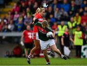 2 September 2017; Cora Staunton of Mayo in action against Bríd Stack of Cork during the TG4 Ladies Football All-Ireland Senior Championship Semi-Final match between Cork and Mayo at Kingspan Breffni in Cavan. Photo by Sam Barnes/Sportsfile