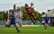 2 September 2017; Ashton Hewitt of Dragons in action against Adam Byrne of Leinster during the Guinness PRO14 Round 1 match between Dragons and Leinster at Rodney Parade in Newport, Wales. Photo by Ramsey Cardy/Sportsfile