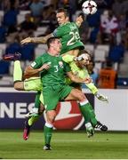 2 September 2017; Shane Duffy of Republic of Ireland scores his side's first goal during the FIFA World Cup Qualifier Group D match between Georgia and Republic of Ireland at Boris Paichadze Dinamo Arena in Tbilisi, Georgia.