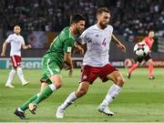 2 September 2017; Shane Long of Republic of Ireland in action against Guram Kashia of Georgia during the FIFA World Cup Qualifier Group D match between Georgia and Republic of Ireland at Boris Paichadze Dinamo Arena in Tbilisi, Georgia. Photo by David Maher/Sportsfile