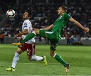 2 September 2017; Stephen Ward of Republic of Ireland in action against Giorgi Navalovski of Georgia during the FIFA World Cup Qualifier Group D match between Georgia and Republic of Ireland at Boris Paichadze Dinamo Arena in Tbilisi, Georgia. Photo by David Maher/Sportsfile